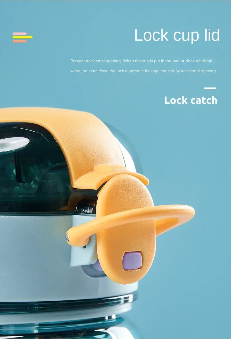 Kids Cartoon Water Sippy Cup with Straw Cute Bear Leakproof Water Bottles Outdoor Portable Drink Bottle Children's Lovely Cup