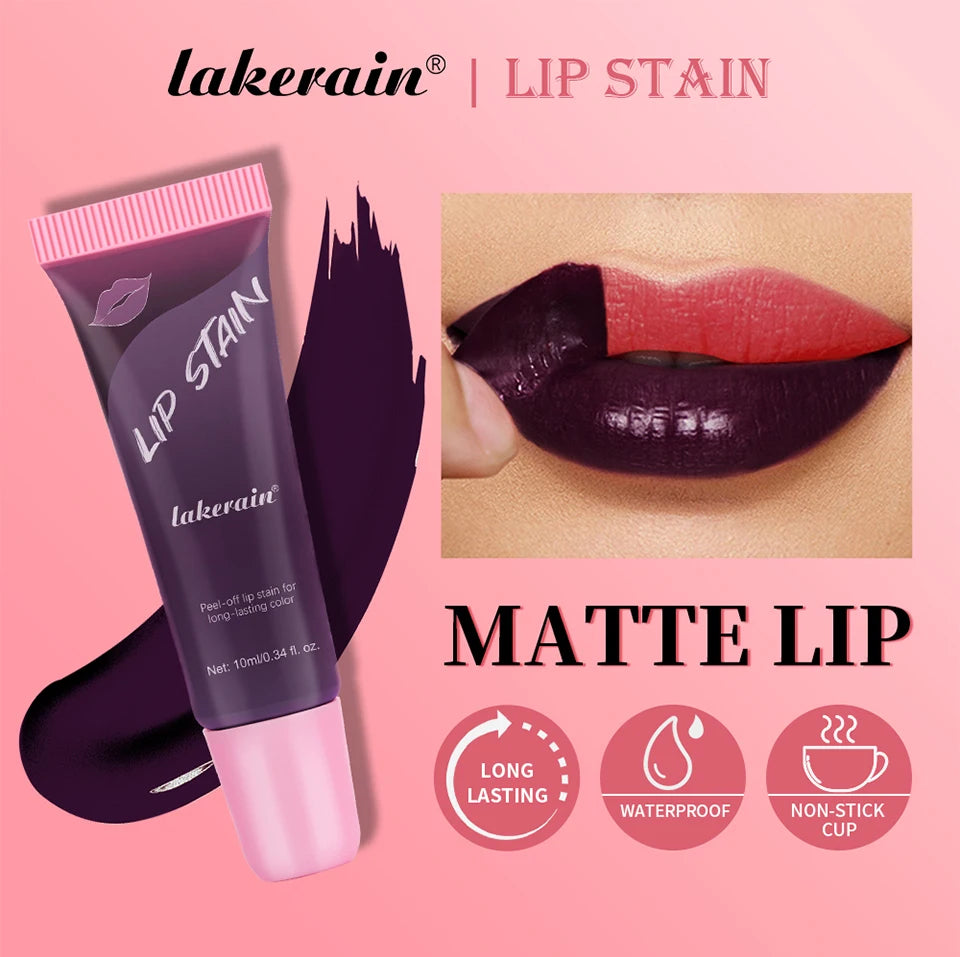 3 Colors Lip Stain Gloss Tattoo Magic Color Peel Off Mask Tint Long Lasting Waterproof Lip Gloss