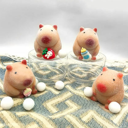 Random 1PC Pink White Capybara Squeezing Toys Squishy Toys Capybara Stress Relief Toys Pinch Stretch Decompress Stress Toys