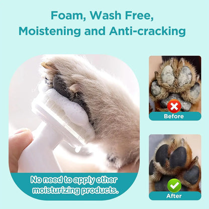 Clean Paws | No-Rinse Dog Paw Cleaner & Puppy Paw Washer | Gentle, Fragrance-Free, pH Balanced Foaming Cleanser with Silicone Br