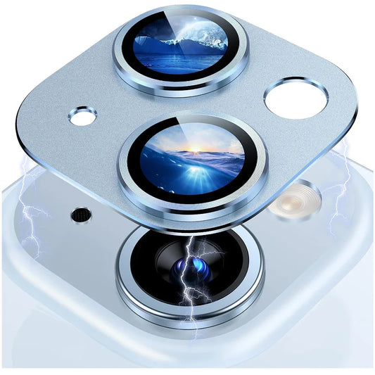 Blue Camera Lens Protection Cover For IPhone 16 15 Pro Max 16 Plus 13 12 Mini 14 13 Pro Max Tempered Glass Protector Accessories