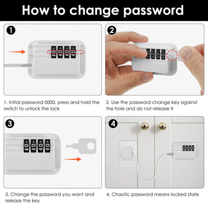 2Pcs Refrigerator Door Lock Child Proofing Fridge Lock With Keys or Coded Lock Resettable Combination Lock for Cabinet Drawer