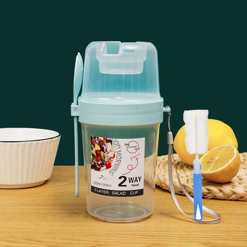 Carry Breakfast Cups, Salad Cups, Yogurt Cereal, Oatmeal Snacks, Parfait Containers and Salad Dressing Holders with Forks!