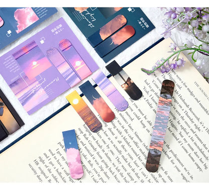 2 pcs Creative scenic magnetic bookmark Student decorative book holder reading accessories Student office Supplies