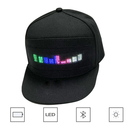 Luminous LED Cap DIY Message And Picture Bluetooth Control Fashion Apparel Accessories LED Decor Glowing Baseball Cap