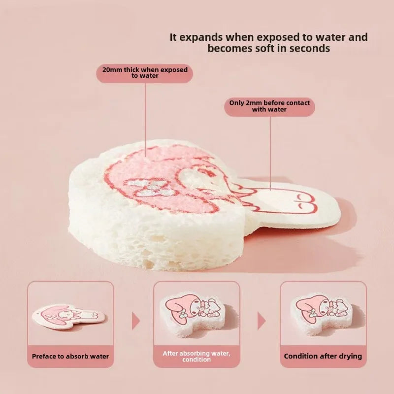 Sanrio Hello Kitty Sponge Dishwashing Brush Anime Character Creative Sponge Kitchen Cleaning Supplies Soft Cleaning Sponges