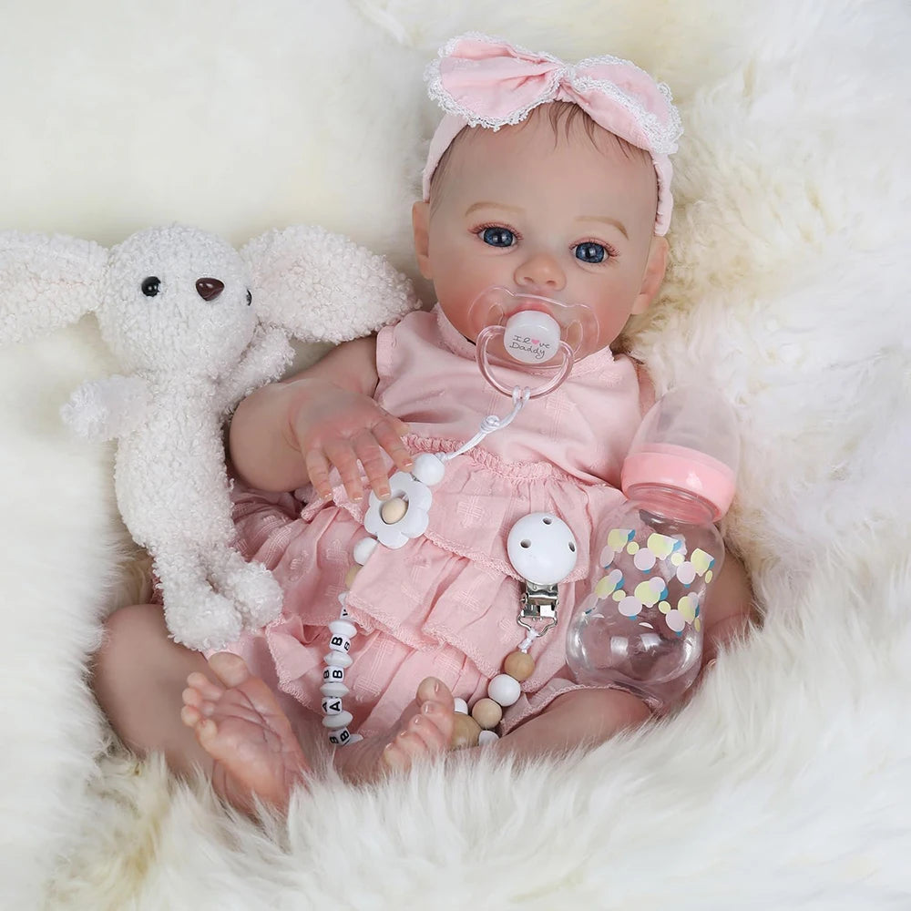 Baby Dolls Like Real Bebe Reborn Silicone Full Body 48cm Realistic Newborn Girl Painted Babies Lifelike Toddler Doll Toy Gifts
