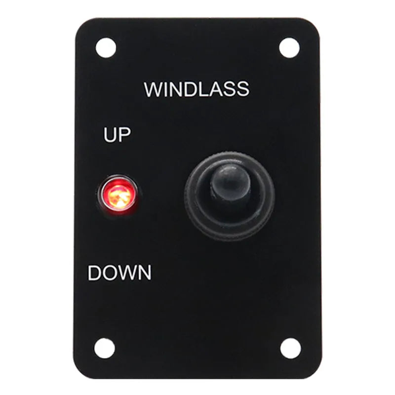 Marine Boat Anchor Windlass Control Panel Return Aluminum Plate 2 Way Led Light Up/Down Toggle Switch Anchor Winch