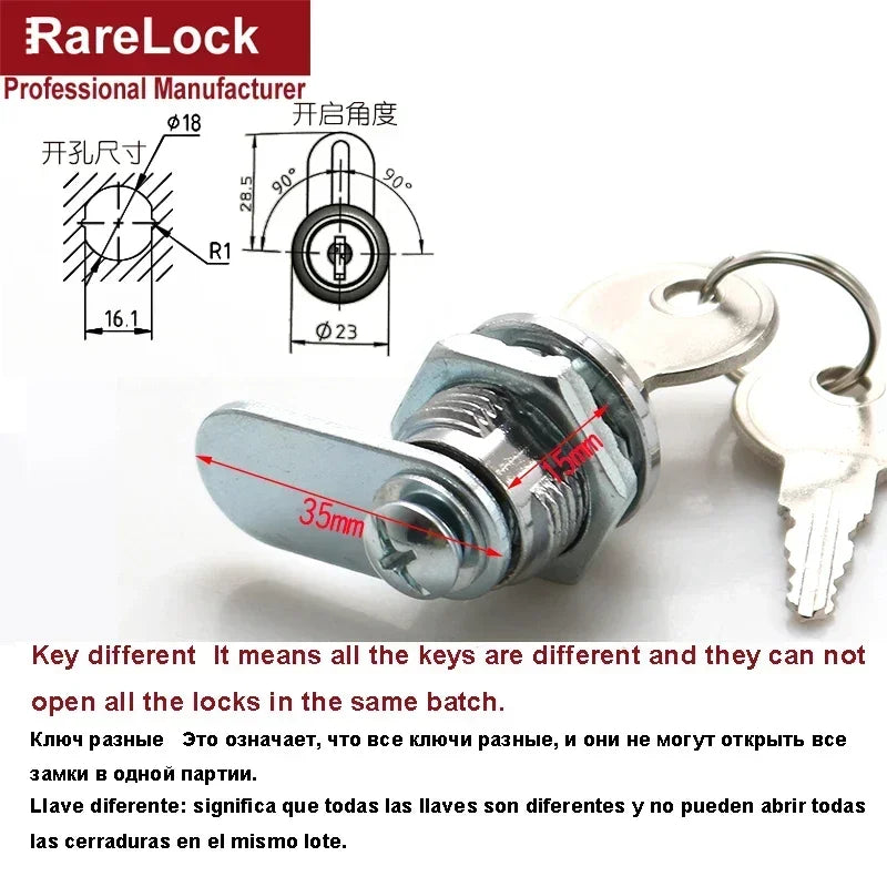 Cash Box Cam Lock for POS Machine Cash Drawer DIY Furniture Hardware Rarelock 1015 G