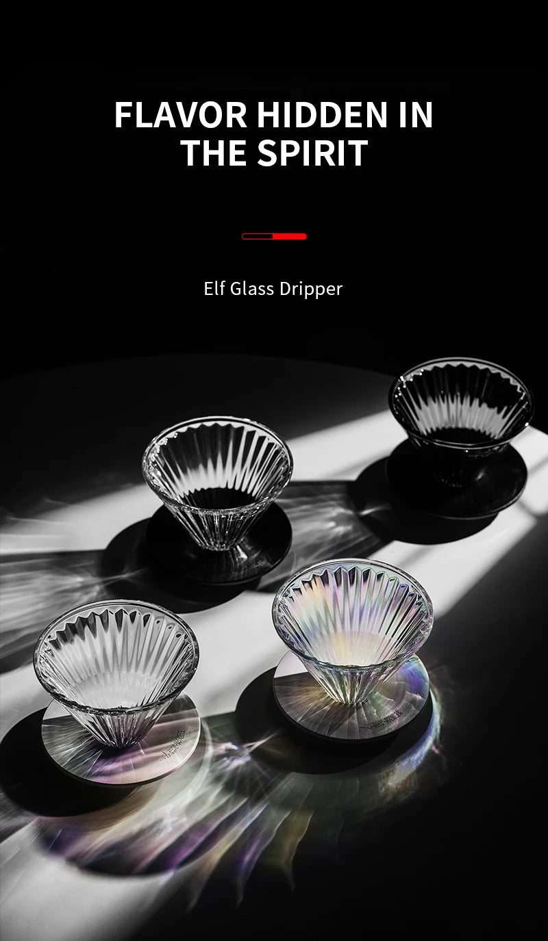MHW-3BOMBE Pour Over Coffee Dripper Glass Coffee Dripper Coffee Filter Cup Reusable Coffee Drip Filter Cone Coffee Maker