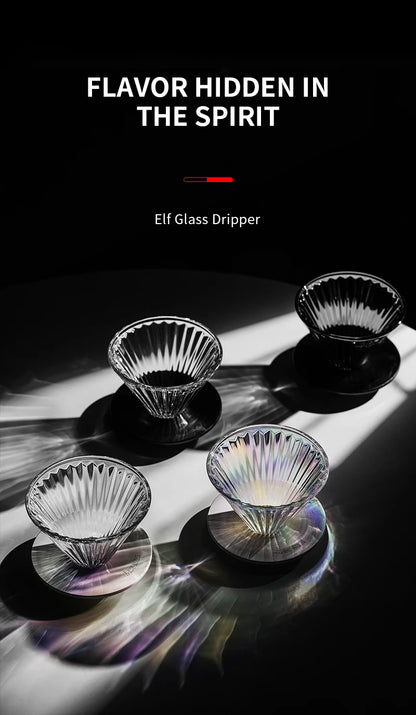 MHW-3BOMBE Pour Over Coffee Dripper Glass Coffee Dripper Coffee Filter Cup Reusable Coffee Drip Filter Cone Coffee Maker