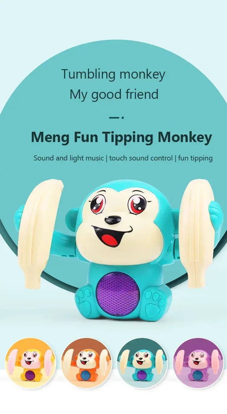 Musical Crawling Monkey Toys for Babies - Interactive Light-Up Dancing Toy for Infant Development and Tummy Time Gifts