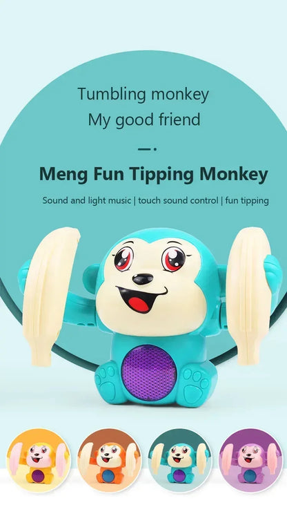 Musical Crawling Monkey Toys for Babies - Interactive Light-Up Dancing Toy for Infant Development and Tummy Time Gifts