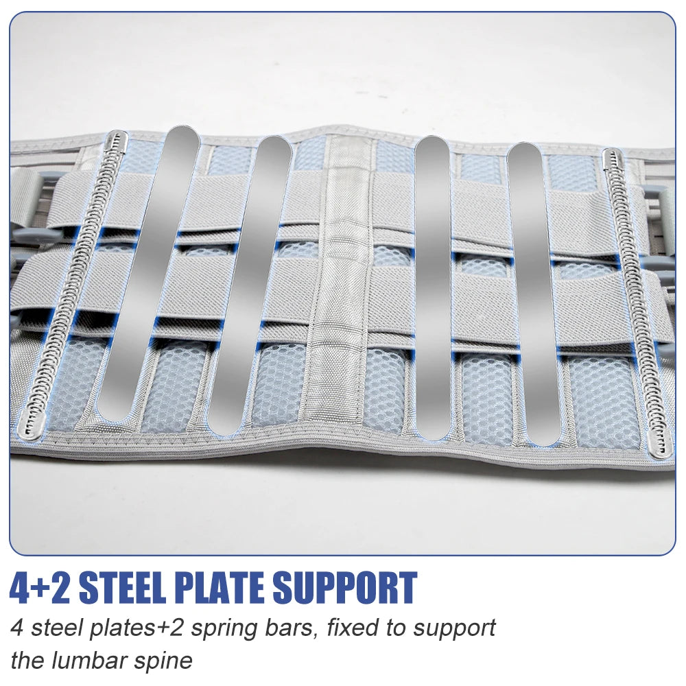 Back Brace for Men Women Lower Back Pain Relief with 6 Stays, Adjustable Back Support Belt for Work, Anti-skid Lumbar Support