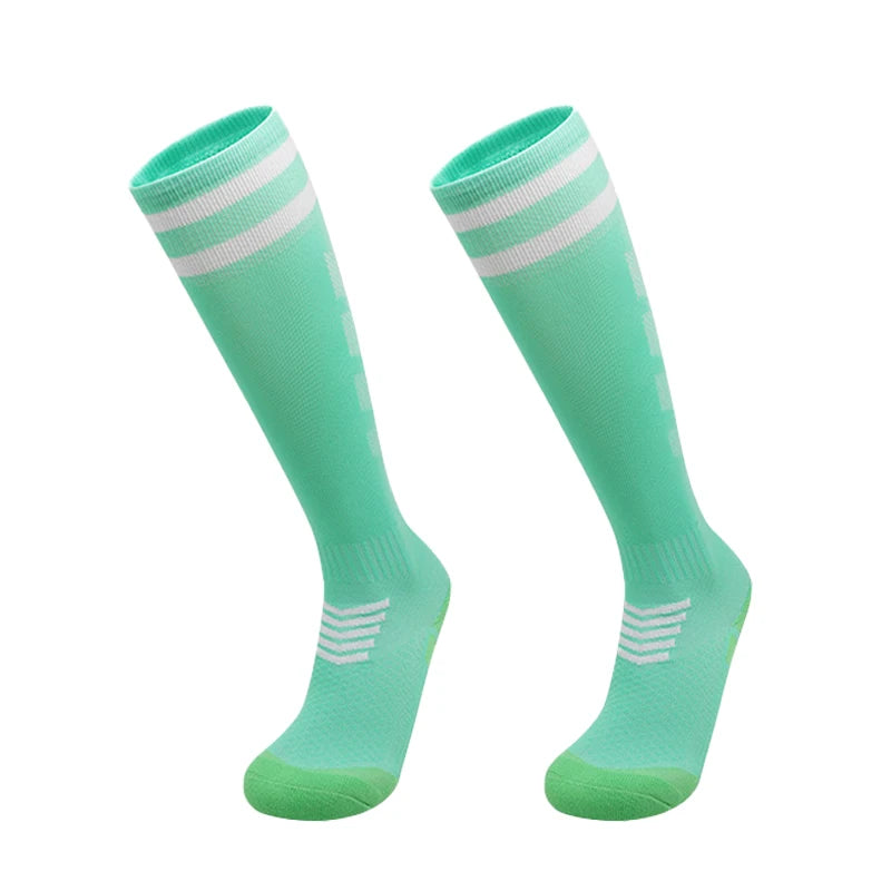 Towel Bottom Soccer Socks Breathable Knee High Training Long Stocking Adults Youths Kids Practical Competition Football Socks
