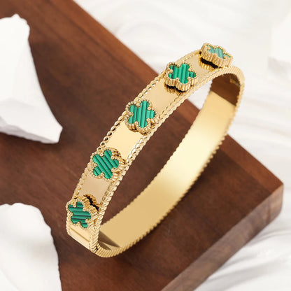 RAKOL Miniamlist 316L 18k Gold Plated Flower Bracelet Plum Blossom Cuban Chain Bracelets For Women Daily Workday Jewelry Gift