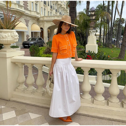 Elegant Unique Button Women's Cardigan Casual O-neck Knitted Single Breasted Sleeveless Blouse Female Summer Lady Office Wears