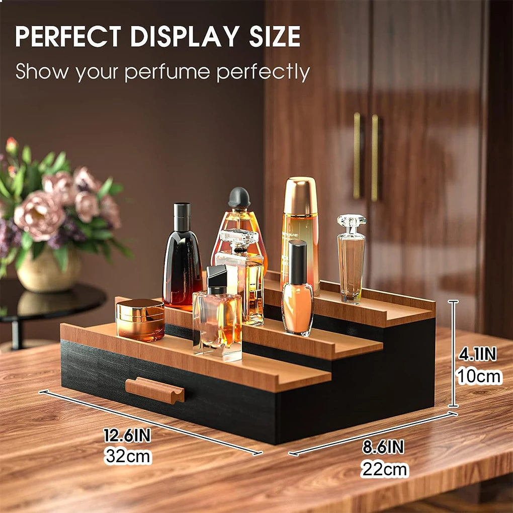 Perfume Organizer Shelf Stand 3 Tier Drawer Storage For Fragrance Collection Perfume Stand Organiser