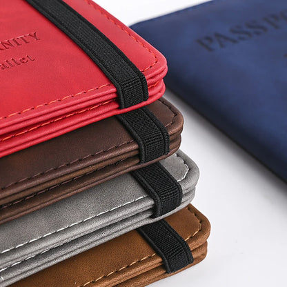 Men PU Leather Wallet Travel Passport Purse Card Male Travel Accessories Hand Carry Passport Business Cards Holder Wallet