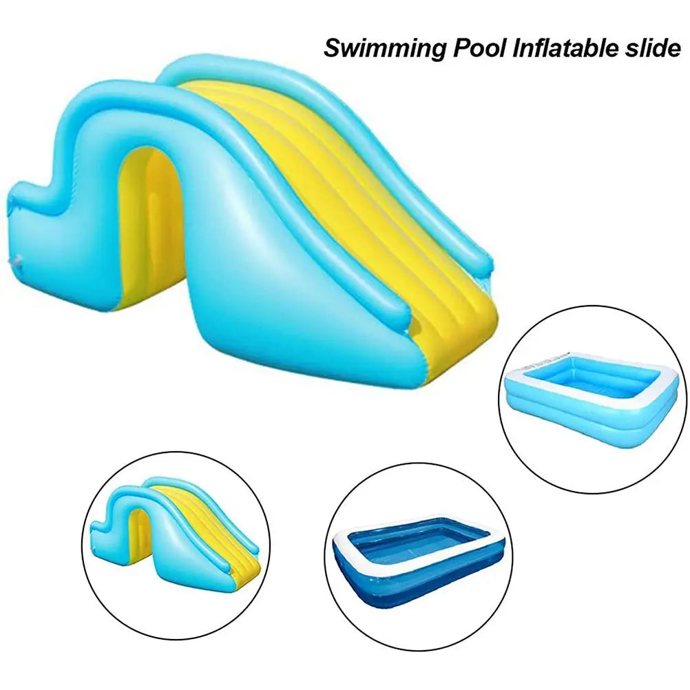 Inflatable Water Slide, Kids Water Slide, Swimming Pool Slide for Kids, Indoor and Outdoor Play, Blue PVC Slide 158*79*62cm