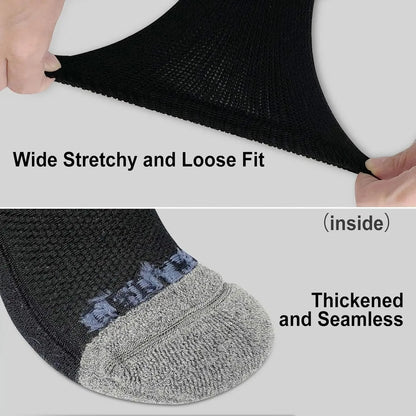 4 Pairs Diabetic Non Binding Socks For Men Women Loose Fitting Socks Cotton Wide Top Socks Breathable & Moisture wicking