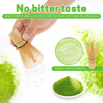 7Pcs Matcha Whisk Set Clear Glass Japanese Matcha Tea Set Matcha Making Kit with 500ml Matcha Bowl Matcha Cup Matcha Whisk