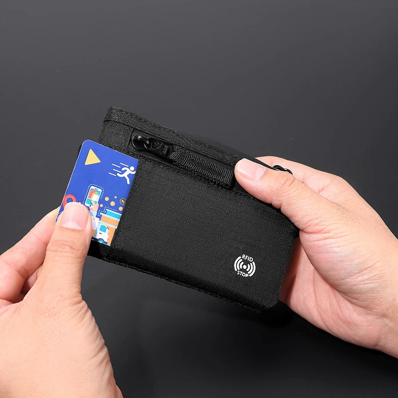 RFID Blocking Anti-Theft Slim Wallet - Compact Card Holder & Coin Purse for Men Women, Travel Essentials, NFC Protection