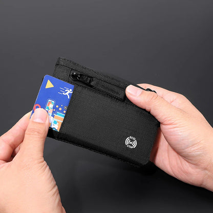 RFID Blocking Anti-Theft Slim Wallet - Compact Card Holder & Coin Purse for Men Women, Travel Essentials, NFC Protection