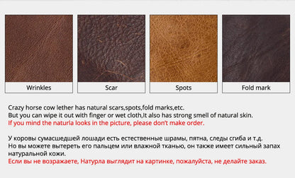 Cowhide Leather Men's Wallet RFID Blocking Protect Cardholder Automatic Card Case for Women with Apple AirTag Holder