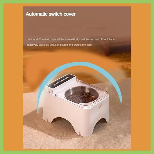 Smart Cat Bowl With Infrared Sensor Automatic Lid - Anti-Mouse Pet Feeder For Cats And Dogs Food Dispenser