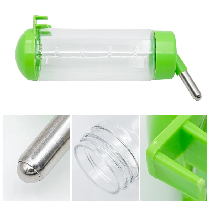 500Ml Hamster Drinker Rabbit Pet Water Dispenser Hanging Bottle Drinker Automatic Pet Waterer Drinking Head Pipe Fountain
