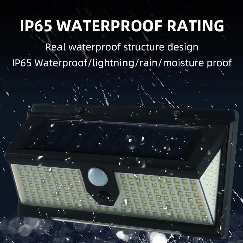 New 190 Light Red and Blue Warning Light Solar Wall Light Human Sensor Light Waterproof Garden Light Outdoor Light