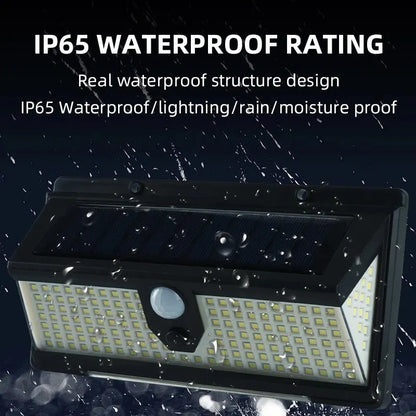 New 190 Light Red and Blue Warning Light Solar Wall Light Human Sensor Light Waterproof Garden Light Outdoor Light