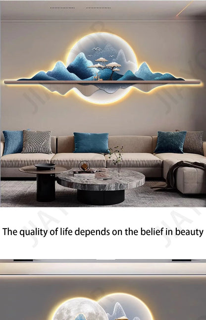 Wall Lamp Entrance Decoration Light Corridor Hanging Hallway Modern Nordic landscape Painting Lamps Home Living Room Mural Light