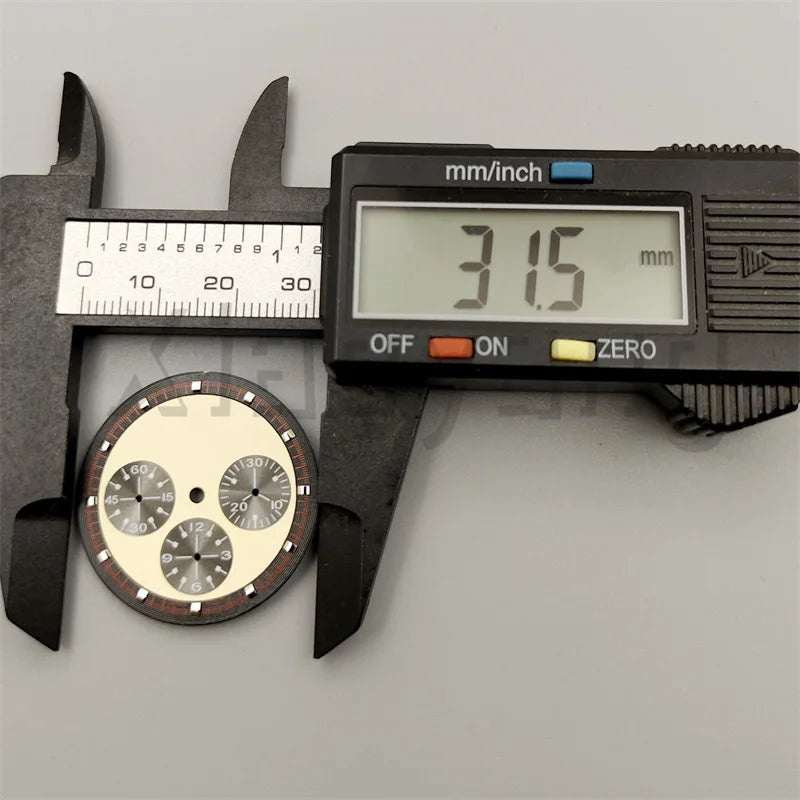 30mm/31.5mm Vk63 Chronograph Watch Dial With Hand Set Green Luminous Black White Red For VK63 Movement Watch Accessories Parts