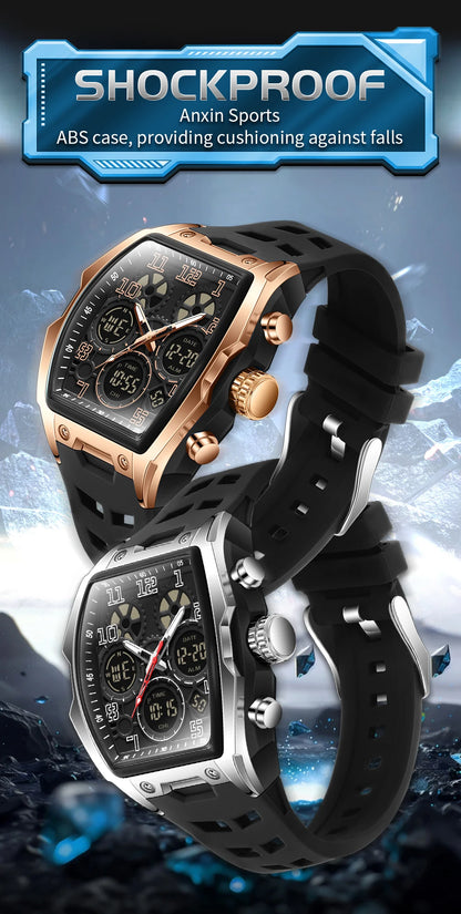 SADNA 6266 Popular Student Watch Wine Barrel Curved Mirror Alarm Clock Timer Waterproof Student Electronic Watch 2025