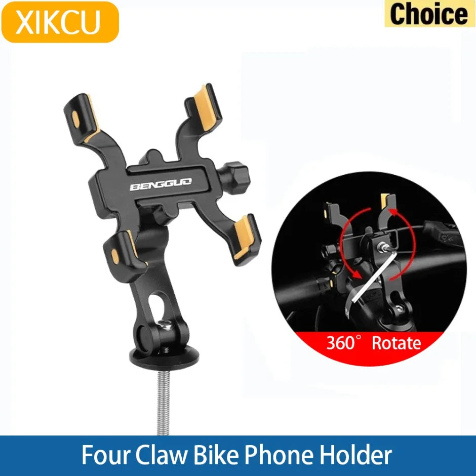 Bicycle Mountain Bike Four Claw Mobile Phone Stand Outdoor Sports Aluminum Alloy Mobile Phone Stand Cycling Mobile Phone Stand
