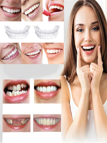 1/2/5Pcs The New Type Of Hole-Free Upper And Lower Teeth Combination Simulation Teeth Whitening Contains Dental Gel/Tweezers