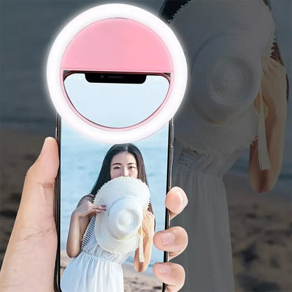 LED Selfie Ring Light Novelty Makeup Lightings Led Selfie Lamp Mobile Phones Photo Night Light Rechargeable Lamp Selfie Ring