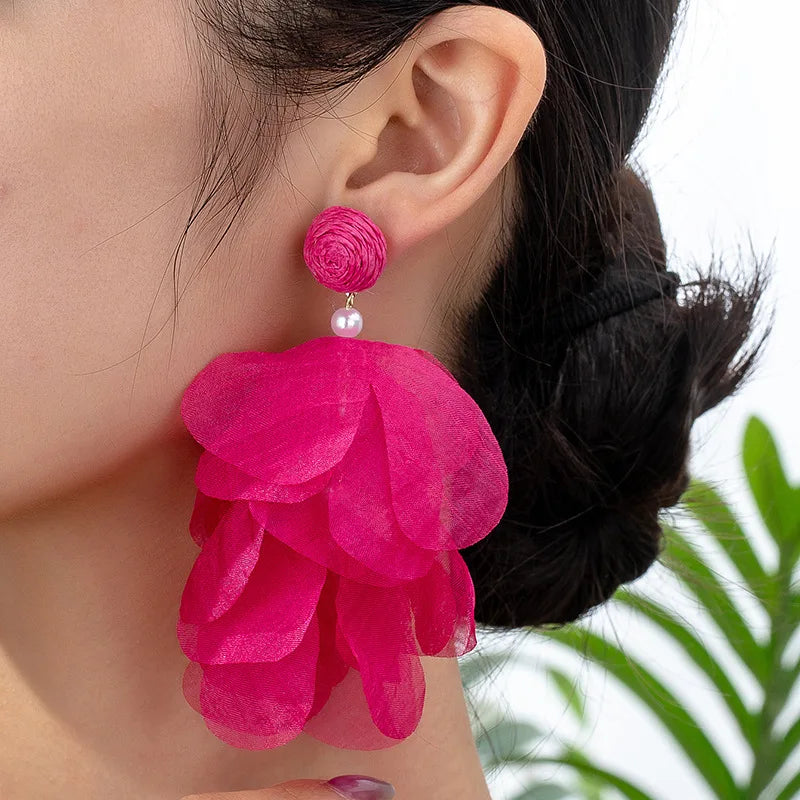 Stylish Bohemian Earrings with Elegance Handmade Fabric Fringe Earrings for Ladies Suitable  Holiday Wear Wholesale Accessories