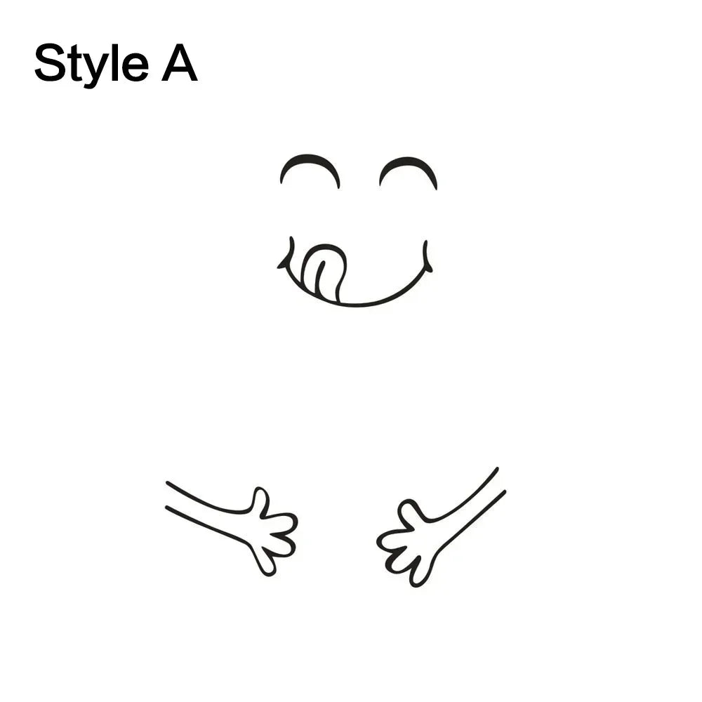 Cute Cartoon Refrigerator Stickers Removable Creative Wall Decor for Bedroom Living Room Smile Face Door Stickers