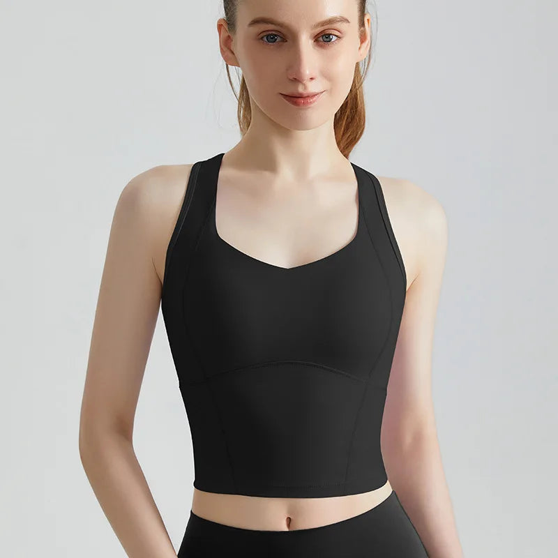 Sports Bra for Women, Shock-absorbing High-strength Breast Pad Integrated External Fitness Vest for Women