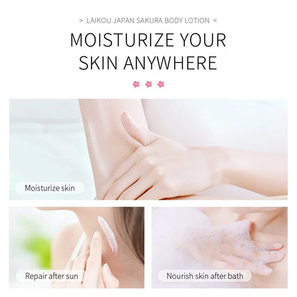 LAIKOU Cherry Blossoms  Body Lotion Refreshing skincare Exfoliating Moisturizing Nourishing Brightening Body Creams 120g