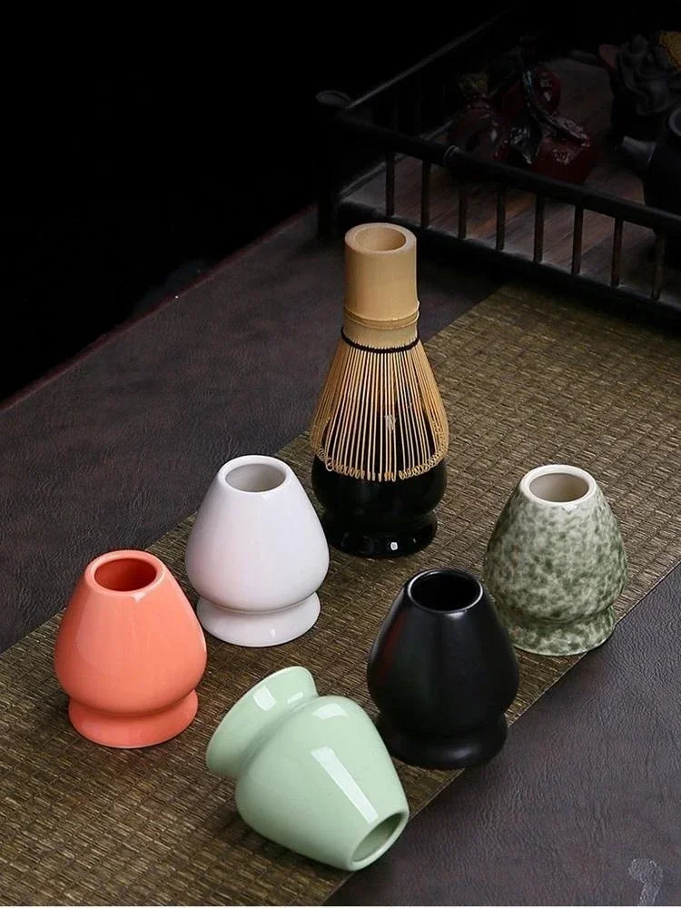 1PC Japanese Matcha Stirrer Rack Ceramic Tea Holder Matcha Chasen Rack Bamboo Matcha Whisk Stand Home Tea Maker Matcha Tools