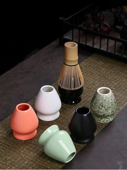 1PC Japanese Matcha Stirrer Rack Ceramic Tea Holder Matcha Chasen Rack Bamboo Matcha Whisk Stand Home Tea Maker Matcha Tools