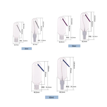 5Pcs Travel Bottles With Keychain Hand Sanitizer Holder Portable Plastic Empty Bottles Leakproof Refillable Containers Backpack