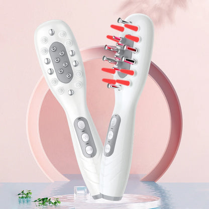 Electric Scalp Massage Comb Red Blue LED Light Therapy EMS Vibration Massage Brush Anti-Hair Loss Medicine Scalp Oil Applicator