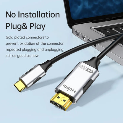 USB C to HDMI Cable 8K@60Hz 4K@120Hz Type C to HDMI-Compatible HDTV Cable for TV Converter MacBook Air iPad USB-C HDMI Adapter