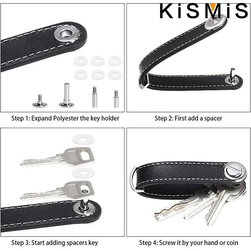 Car Key Pouch Storage Case Wallet Holder Keyring Collector Organizer Keychain Multifunctional Folding Pocket Keyholde