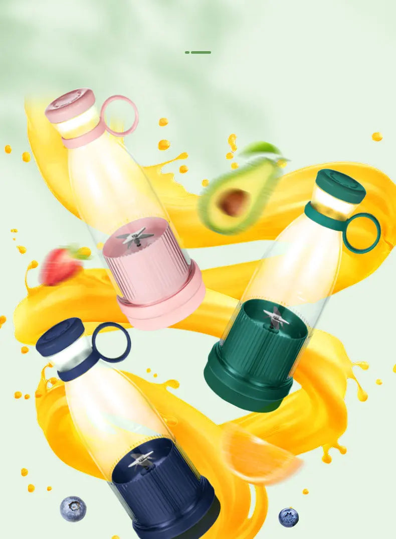 Portable Electric Juicer Cup 6 Blades USB Milkshake Blender Mini Fruit Milk Mixer Fresh Juice Sport Bottle for On-the-Go